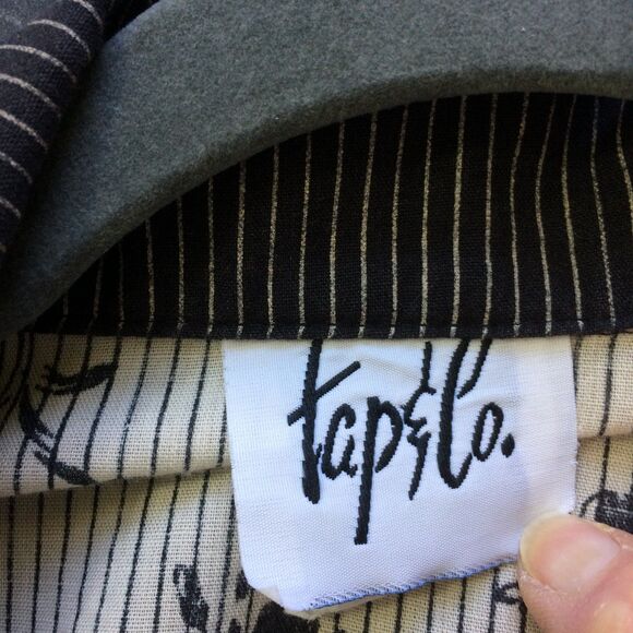 Vintage 80s Tap & Co. Oversized Blouse Floral Stripe Poly/Cotton Made USA Sz 18 - Picture 4 of 4